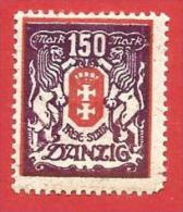 GERMANIA DANZICA MH - 1922 - 23 - Francobolli Nuovo Tipo - 150 M. Rosso Violetto - UNI. 106 - Ungebraucht