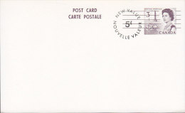 Canada Postal Stationery Ganzsache Entier 5 C / 3 C Overprinted NEW VALUE / NOUVELLE VALEUR Queen Elizabeth II. Revalued - 1953-.... Reinado De Elizabeth II