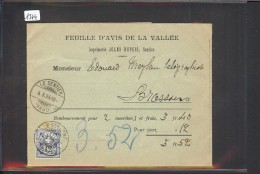 SUISSE - LE SENTIER - BANDE DE JOURNAL - FEUILLE D´AVIS DE LA VALLEE - Lettres & Documents