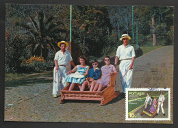 Portugal Madère 1984 Panier Transport Typique De Madère Carte Maximum Madeira Basket Typical Transportation Maxicard - Tarjetas – Máximo