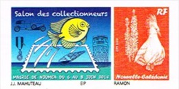 Nouvelle Caledonie Timbre Personnalise A Moi PUBLIC Salon Collectionneurs Mairie Noumea 6 Juin 2014 Poisson Medaille - Cartas & Documentos