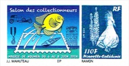 Nouvelle Caledonie Timbre Personnalise A Moi PUBLIC Salon Collectionneurs Mairie Noumea 6 Juin 2014 Poisson Medaille - Briefe U. Dokumente