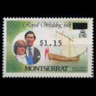MONTSERRAT 1981 - Scott# 467x R.Wedding Surch. $1.15 MNH (XG424) - Montserrat
