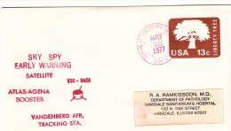 SPACE -  USA - 1977 - SKY SPY EARLY WARNING   SATELLITE   COVER WITH  VANDENBERG  POSTMARK - Etats-Unis