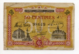 Limoges - 50 Centimes 1923 - Cámara De Comercio