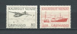 GROENLAND 1976  N° 86/87 **  Neufs = MNH Superbes Transports Poste Avions Bateaux Planes Boat Ships - Unused Stamps