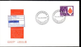 MEDICINE BLOD DONATION BLUTSPENDEDIENST DU SANG - DENMARK DANMARK DÄNEMRAK 1974 MI 555 FDC SLANIA - First Aid