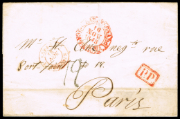 BARCELONA PREF.- PE 70 - 1845 CARTA CIRC. DE BARCELONA A PARIS CON MARCA PP - ...-1850 Préphilatélie