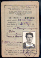 CARTE D'IDENTITÉ Réduction 40% Tarif SNCF REIMS 1942 - Autres & Non Classés