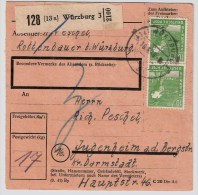 All. Bes. 1948, 4 X 1 Mk. Rückseitig Auf Paketkarte  , #1030 - Lettres & Documents