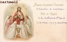 SOUVENIR DE PREMIERE COMMUNION VERSAILLES JESUS-CHRIST ANGE ANGELOT ANGEL RELIGION 1900 - Kommunion