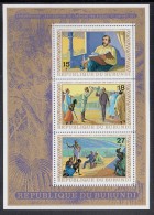 Burundi MNH Scott #C177a Souvenir Sheet Of 3 Livingstone And Stanley - Exploration Of Africa - Ungebraucht