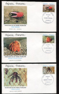 0495 - Polynésie  - 3 -env.  1er Jour - Crabes -  N° 246 à 248 - - FDC