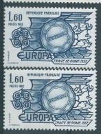 [01] Variété : N° 2207 Europa 1982 Impression Défectueuse Du Bleu + Normal  ** - Unused Stamps