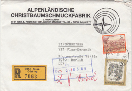 8918- ST PAUL MONASTERY, WATERFALL, STAMPS ON REGISTERED COVER, 1989, AUSTRIA - Covers & Documents