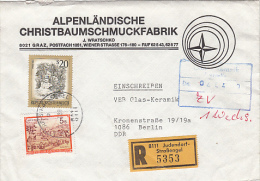 8920- ST PAUL MONASTERY, WATERFALL, STAMPS ON REGISTERED COVER, 1989, AUSTRIA - Covers & Documents