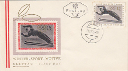 9089- INNSBRUCK'64 WINTER OLYMPIC GAMES, SKIING, COVER FDC, 1963, AUSTRIA - Winter 1964: Innsbruck