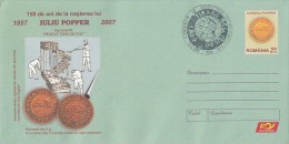 574FM- IULIU POPPER, EXPLORE, TIERRA DEL FUEGO, COVER STATIONERY, 2007, ROMANIA - Explorateurs