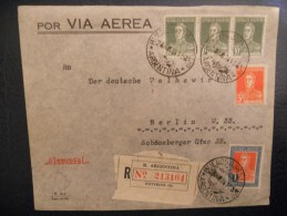 Argentine Lettre Recommande  De Buenos Aires 1936 Pour Berlin - Lettres & Documents