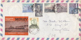 1973 Air Mail SPAIN Illus ADVERT COVER MOREY DISTILLERY Multi Stamps COVER To USA Alcohol Drink - Vins & Alcools