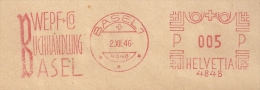 Freistempel  "Wepf, Buchhandlung, Basel"               1946 - Postage Meters