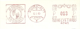 Freistempel  "Im Briefverkehr - Nur S-Couverts, Zürich"               1945 - Frankeermachinen