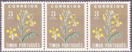 TIMOR - 1950, Flores Indígenas.  3 A.  (TIRA-3)  Pap. Esmalte.  D. 14 1/4   ** MNH  MUNDIFIL  Nº 276 - Timor