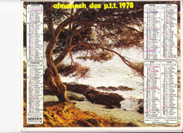 Almanach Des PTT 1978, CAP FERRAT (06), Bord De Mer / La Baie Des Trépassés Finistère, Plage  OBERTHUR - Groot Formaat: 1971-80