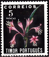 TIMOR - 1950, Flores Indígenas.  5 P.    Pap. Esmalte.  D. 14 1/4   ** MNH  MUNDIFIL  Nº 284 - Timor