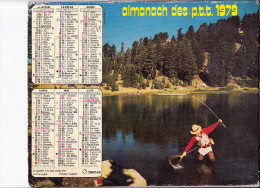 Almanach Des PTT 1979, Pêcheur En Lac / Pêcheur En Rivière,   OBERTHUR - Groot Formaat: 1971-80