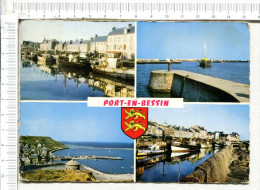 PORT EN BESSIN  -  4 Vues   :   Quai Félix Faure -  Avant Port - Départ En Mer  -  Port - Port-en-Bessin-Huppain