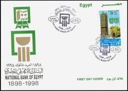 Egypt 1998 First Day Cover - FDC NATIONAL BANK 100 YEARS ANNIVERSARY 1989 - 1889 - Briefe U. Dokumente