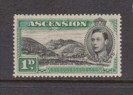 Ascension 1938 KGVI 1d Green Mountain Perf 13.5 MNH - Ascensión