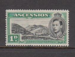Ascension 1938 KGVI 1d Green Mountain Perf 13.5 Clean Mint - Ascension