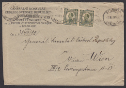 YUGOSLAVIA - Cover, Envelope, Year 1922 - Consulate General Of The Republic Of Czechoslovakia In Beograd - Briefe U. Dokumente