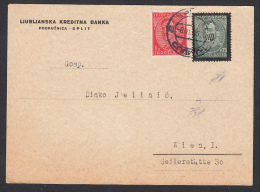 KINGDOM OF YUGOSLAVIA - Post Card, Year 1935, Laibacher Kreditbank - Ljubljana, Credit Bank Split - Briefe U. Dokumente