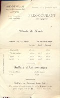 Liste Des Prix - Prijslijst - Landbouw Meststoffen Engrais - Ide Dewilde Anvers Antwerpen Jan.1913 - Agricultura