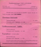 Liste Des Prix - Prijslijst - Meststoffen Van Luchene Tielt - 1938 - Agricultura