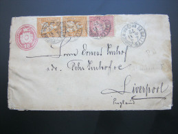 1872, Brief Aus St. Gallen  Nach  Liverpool , Marken Sind In Ordnung , Brief Ist Gestützt , Dekorativ - Storia Postale