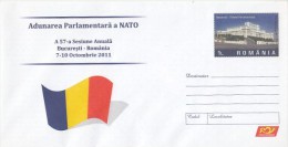 622FM- NATO PARLIAMENT ASSEMBLY, COVER STATIONERY, 2011, ROMANIA - OTAN