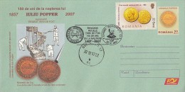 659FM- IULIU POPPER, EXPLORER, TIERRA DEL FUEGO, COVER STATIONERY, 2007, ROMANIA - Explorers