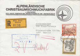 MONASTERY, WATERFALL, STAMPS ON REGISTERED COVER, 1989, AUSTRIA - Covers & Documents