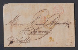 PREFI-193. CUBA SPAIN ESPAÑA. MARITIME MAIL. STAMPLESS. 1850. MARCA EMPRESA. “N. EUROPA” AMARILLO. SHIP JOSE - Préphilatélie