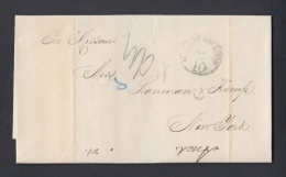 PREFI-204. CUBA SPAIN ESPAÑA. MARITIME MAIL. STAMPLESS. 1872. CARTA DE LA HABANA A NEW YORK. US. MARCAS “STEAMSHIP - Vorphilatelie