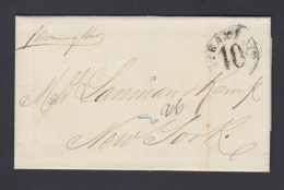 PREFI-205. CUBA SPAIN ESPAÑA. MARITIME MAIL. STAMPLESS. 1864. CARTA DE LA HABANA A NEW YORK. US. MARCAS “STEAMSHIP - Prephilately