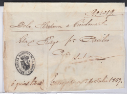 PREFI-214. CUBA SPAIN ESPAÑA. STAMPLESS. MARITIME MAIL. 1859. CORREO DE CABOTAJE.  LA HABANA A CARDENAS. SHIP “EL - Vorphilatelie