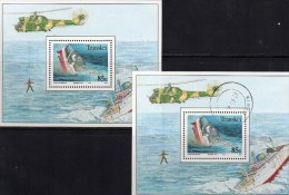 Schiffswrack Untergang Am Kap 1991 Transkei Block 12 **/o 13€ Hojita Bloc M/s Helicopter Ship Sheets Bf South Africa RSA - Collections, Lots & Séries