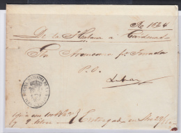 PREFI-220. CUBA SPAIN ESPAÑA. STAMPLESS. MARITIME MAIL. 1860. CORREO DE CABOTAJE.  LA HABANA A CARDENAS. SHIP “ARA - Préphilatélie