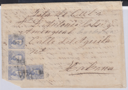 PREFI-241. CUBA SPAIN ESPAÑA. STAMPLESS. MARITIME MAIL. 1873. CARTA DE PALMA DE MALLORCA A LA HABANA. - Prephilately