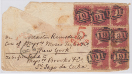 PREFI-246. CUBA SPAIN ESPAÑA. MARITIME MAIL. CARTA INGLATERRA A SANTIAGO DE CUBA. S/F. UK. GREAT BRITAIN. VIA US. DEFECT - Prephilately